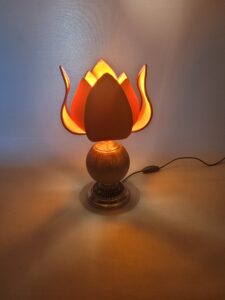 Lampe Lotus 1 Lampe lotus parchemin et soie