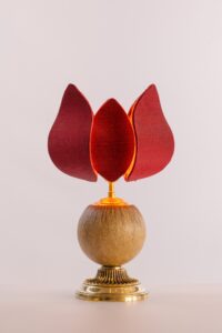 Lampe Lotus 3 Lampe lotus parchemin et soie