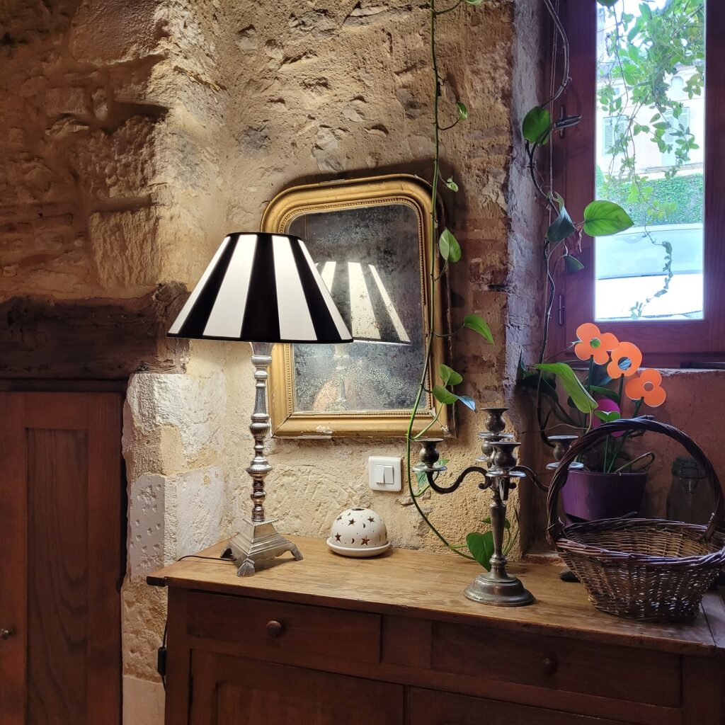 Abat-jours coniques rayés